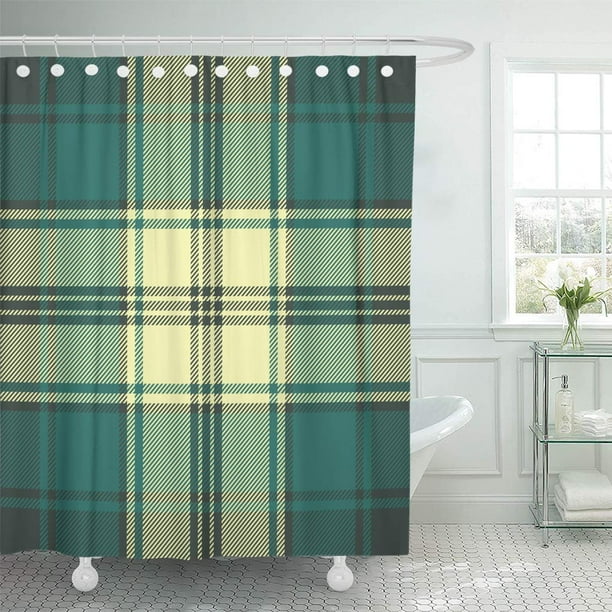 KSADK Red Blank Green Classic Plaid Celebration Check Shower Curtain