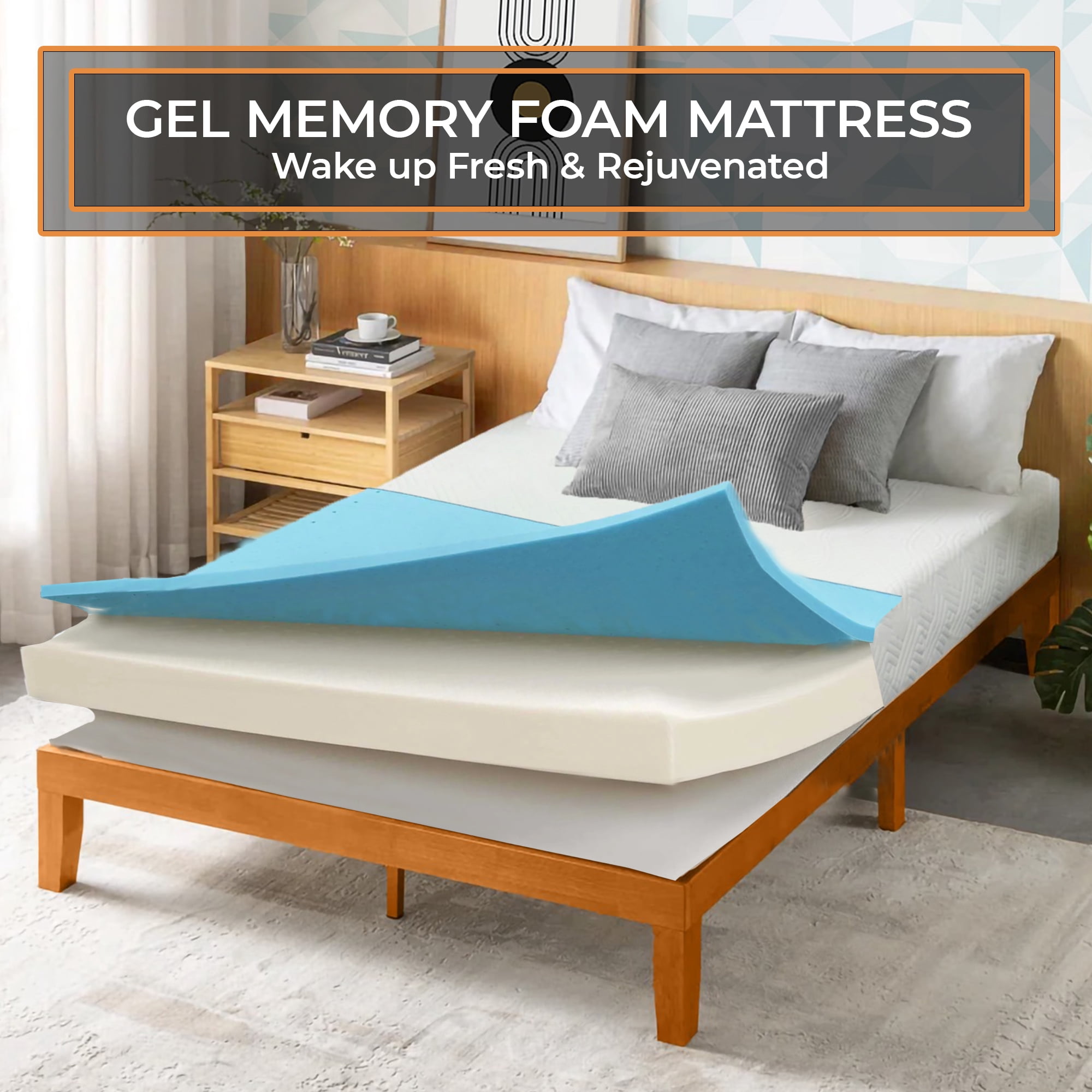 Linenspa Matelas en mousse à mémoire de forme en gel de 12,7 cm - Soutien ferme - Lit
