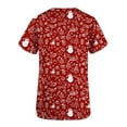 thumbnail image 5 of Holiday Gifts! Titcea Christmas Scrub Tops Women Xmas Printed Short Sleeved V Neck Scrub Tops with Pockets Lightweight Stretchy Cute Working Uniform, 5 of 5