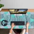 thumbnail image 4 of Long Mouse Pads for Desk,Turquoise Floral and Petal Pattern Desk Mats on Top Of Desks, Desk Mouse Pad Extra Large with 3mm Non-Slip Base and Stitched Edge for Gaming,Office,Work,Home 47.3"x23.6", 4 of 6