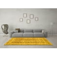 thumbnail image 3 of Ahgly Company Indoor Round Abstract Yellow Modern Area Rugs, 5' Round, 3 of 4