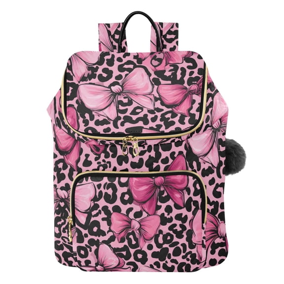 ALAZA Bows on Leopard Travel Backpack Laptop Bag Large Capacity Daypack