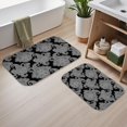 thumbnail image 2 of Paisley and Damask Black Pattern Bath Mat Set Of 2,Non-Slip Rug for Bathroom,Kitchen,Bedroom,Entrance, 30x17 and 23.5x15.7 Inches, 2 of 5