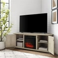 thumbnail image 4 of Bowery Hill MDF Frosted Oak Corner TV Stand Rectangular Electric Fireplace 58", 4 of 17