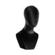 thumbnail image 3 of Cabeza de maniquí de busto para exhibición de pelucas con soporte para pelucas y sombreros en los hombros. Negro, 3 of 9