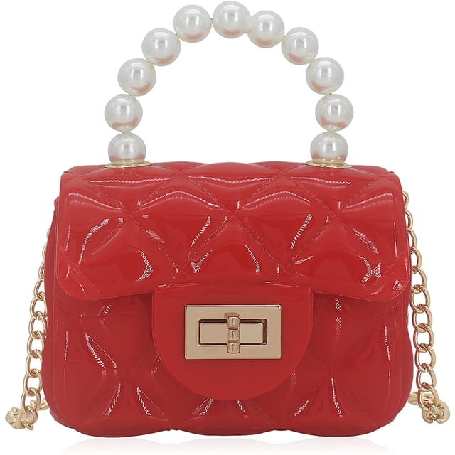 Mini bolso de mano Jelly Purse con solapa y asa superior con perlas Bolso bandolera acolchado falso Zhivalor Bolsas Para Mujer