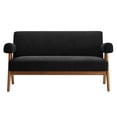 thumbnail image 3 of Modway Lyra Upholstered Modern Boucle Fabric Loveseat in Black, 3 of 9