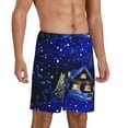 thumbnail image 3 of Rocae Christmas Night for Men's Soft Sleep Pajama Shorts, Waistband and Pockets, 3 of 9