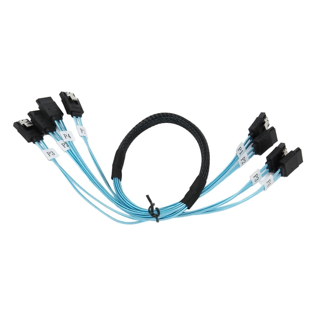 Cable De Transmisión MINI SAS 4SATA, 1.6 Pies Mejora La De La Señal Núcleo De Cobre Estañado Conexión Al Disco Duro SDD Cable De Datos 7P A 4SATA de 12 Gbps Plug