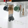 thumbnail image 1 of Organizador de Tazas Bajo Estante | Soporte de Pared para Tazas de Café con 12 Ganchos para Ollas, Sartenes, Cucharas y Espátulas | Metal | Negro | 26 X 6,5 Cm | Organizador de Cocina, 1 of 6
