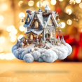 thumbnail image 6 of Clearance Under $1, 1 Pcs Christmas House Santa Flat Ornament, 2D Hanging Decor, Acrylic Pendant for Tree and Holiday Decoration, 8cm(D), 6 of 7