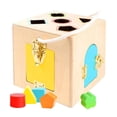 thumbnail image 2 of Caja de Seguridad Montessori juguete de aprendizaje juguetes educativos juguete de destreza de niños Baoblaze Juego de candado de madera Montessori, 2 of 8