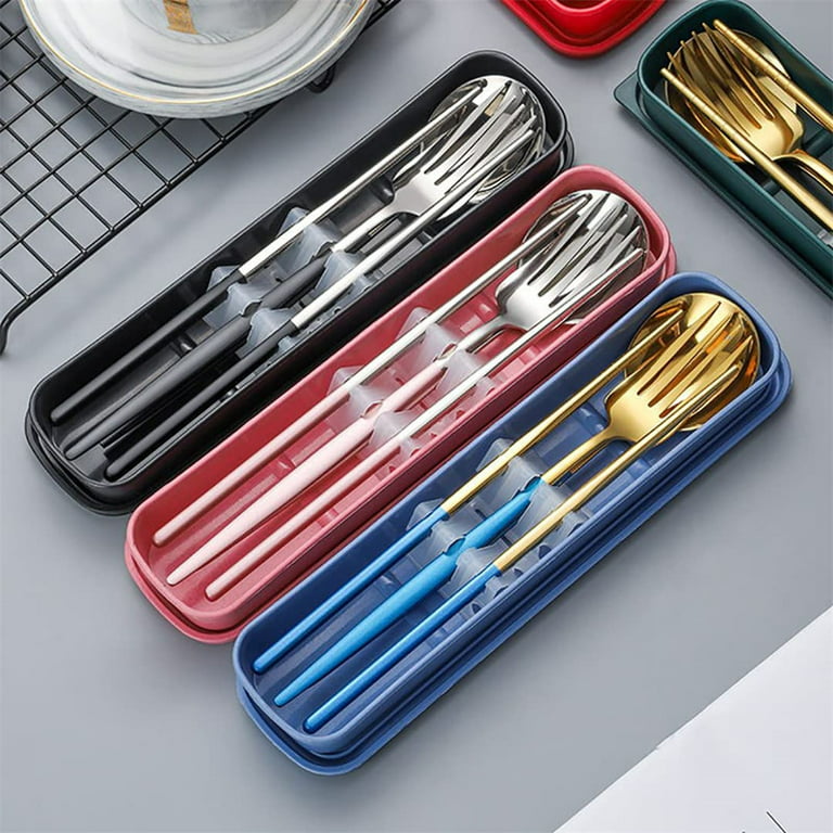 Travel Utensils,stainless Steel Cutlery Set Portable Camp Reusable