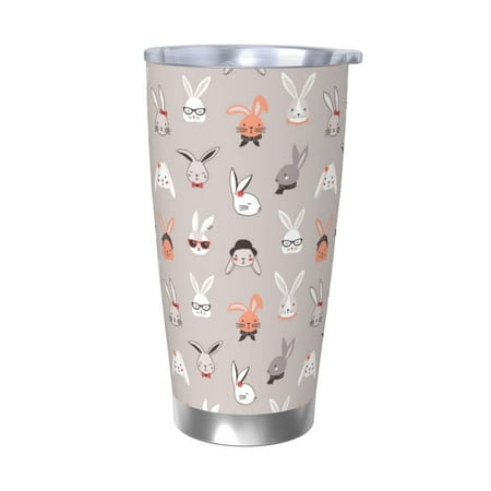 

Ocsxa Various Rabbits Pattern 20oz Travel Coffee Mug with Flip Lid Stainless Steel Insulated Insulated Coffee Mug Thermal Cup with Splash Proof Sliding Lid-Without Straw