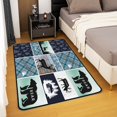 thumbnail image 2 of Erosebridal Deer Rug 5x7 for Bedside,Woodland Bear Elk Moose Area Rug,Vintage Cabin Wooden Plank Geometric Patchwork Carpet,Hunting Animal Indoor Floor Mat for Living Room Bedroom Doorway,Green, 2 of 6
