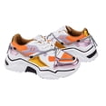 thumbnail image 4 of LUCKY STEP Fashion Colorblock Chunky Sneakers Retro Dad Walking Shoes,White/Orange,Womens, 4 of 5