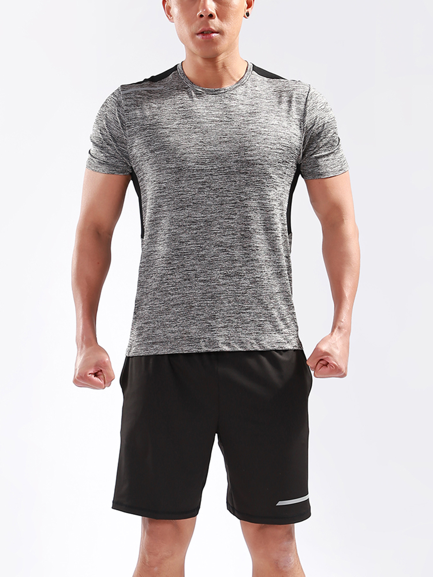 Domple Men Printing Plus Size Quick Drying Short Sleeve Breathable T-Shirt Tee Top
