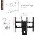 thumbnail image 6 of JUWANGSHANG 23.6" Glass Floor TV Stand with Swivel Mount for 32-55 Inch Large LCD/LED TVs, Height Adjustable Tall TV Stand Mount with Two Layers of Shelves, Black, 6 of 7