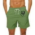thumbnail image 1 of Mens Casual Pantalones Cortos en Forma de Corazón Impreso Cordón Bolsillo Playa, Poliéster Spandex para Primavera Verano Al Aire Libre Y Diario, 1 of 8