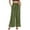 Army Green, variant on TSADFHJI Pantalon Femme Jeans Extensible Women's Cotton Linen Elastic Drawstring Waist Loose Wide Leg Solid Pants with Pockets L Black