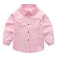 thumbnail image 2 of UACY Toddler Boys Button Up Dress Shirt Kids Long Sleeve Cotton T-Shirt Soft Trendy Blouses Simple Tops Tees (Pink, 11-12 Years), 2 of 8