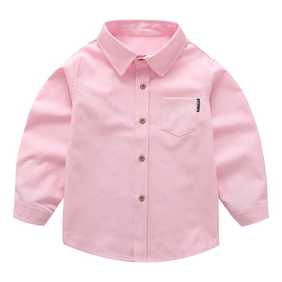 EnJoCho Boys Dress Shirt Long Sleeve Button Down Lapel School Unifor𝗆 Toddler Lightweight Formal Oxford Holiday Party Outfit