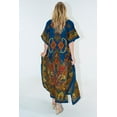 thumbnail image 6 of Miss Lavish London Women’s Long Kaftan Dress – Plus Size Maxi Caftan, Full-Length Beach Cover Up, Boho Resort Wear, Modest Summer Dress for Vacation & Lounge-Teal,2XL, 6 of 6