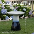 thumbnail image 6 of Sunnydaze Subtle Transitions Freestanding Ceramic Outdoor Bird Bath, UV-Resistant Twilight, 6 of 15
