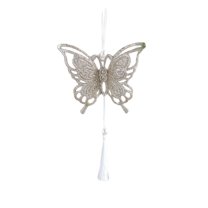Christmas Christmas Snowflakes Butterfly Ornament Xmas Tree Decoration,Artificial Hanging Butterfly Christmas Decor Party Supplies