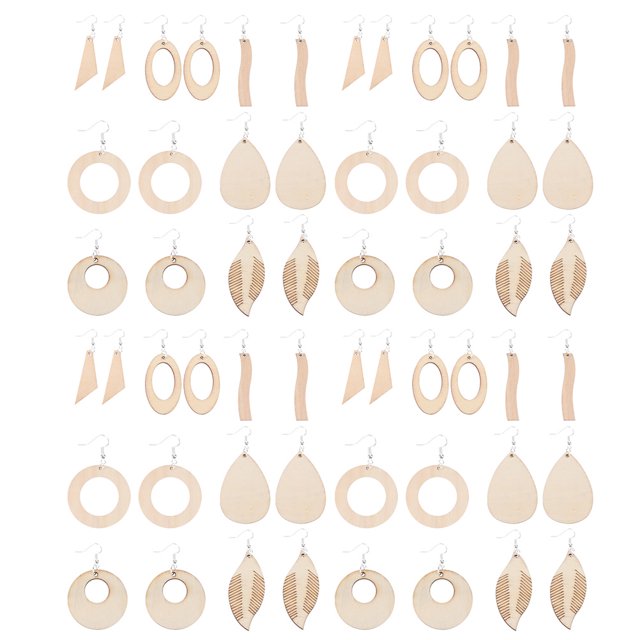 1 Ensemble de Pendentifs en Bois pour Boucles d'Oreilles DIY Crochets pour Boucles d'Oreilles Anneaux de Saut Pendentifs