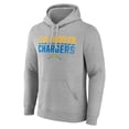 thumbnail image 2 of Men's Heather Gray Los Angeles Chargers Team Fade Out Fitted Pullover Hoodie, 2 of 3