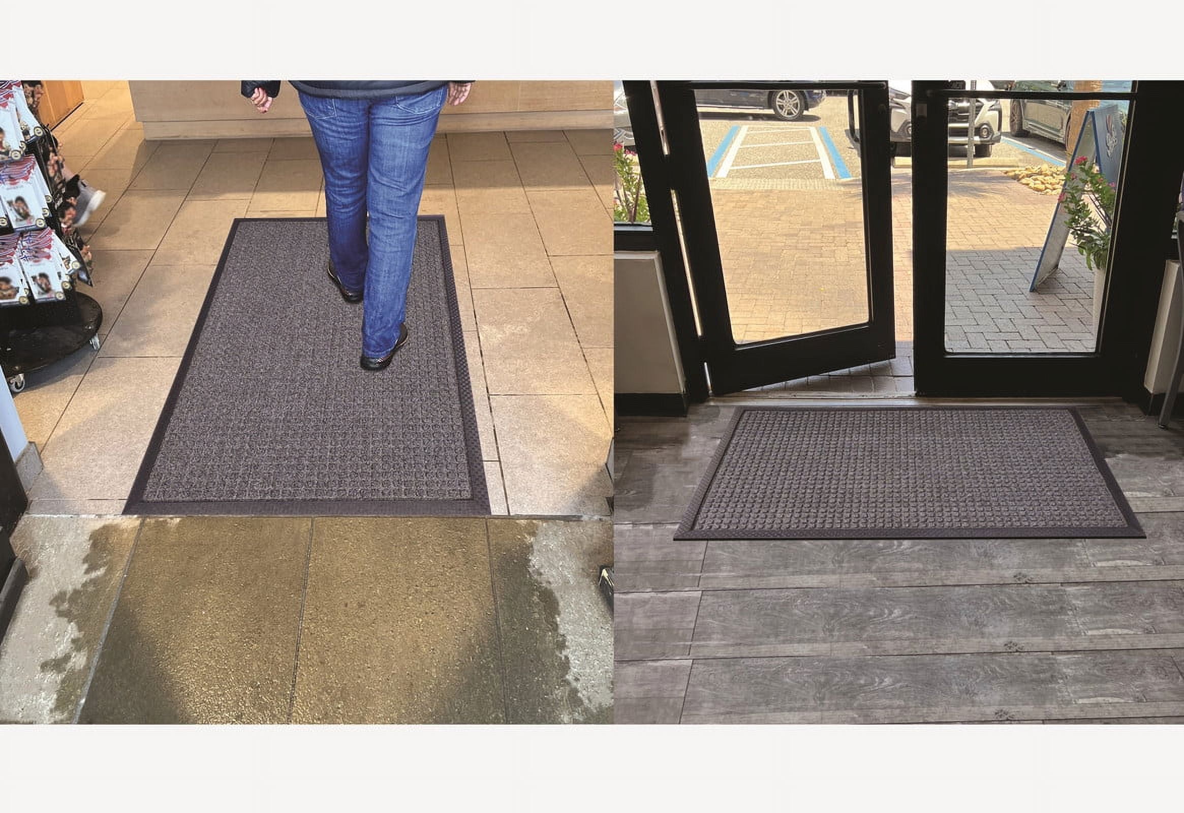 A1HC Indoor Outdoor Mat, Front and Back Entrance Welcome Mats, Large Front Door Patio Mats 36X60 Inches, Non-Slip Easy Clean Entrance Washable Large Size Doormats, Dark Grey