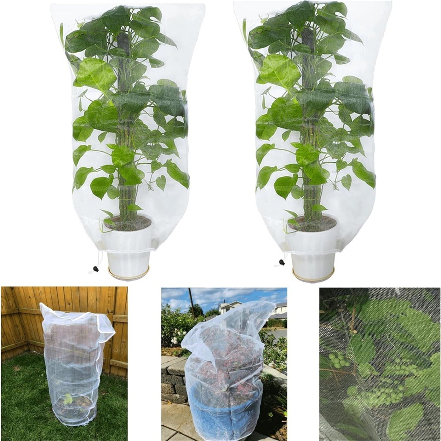 4 Pack Blueberry Bush Netting Cover,Garden Netting Mesh Cover Plant Netting Bags,39.4"X59"Fruits Bushes Protection Netting Covers Bags with Drawstring
