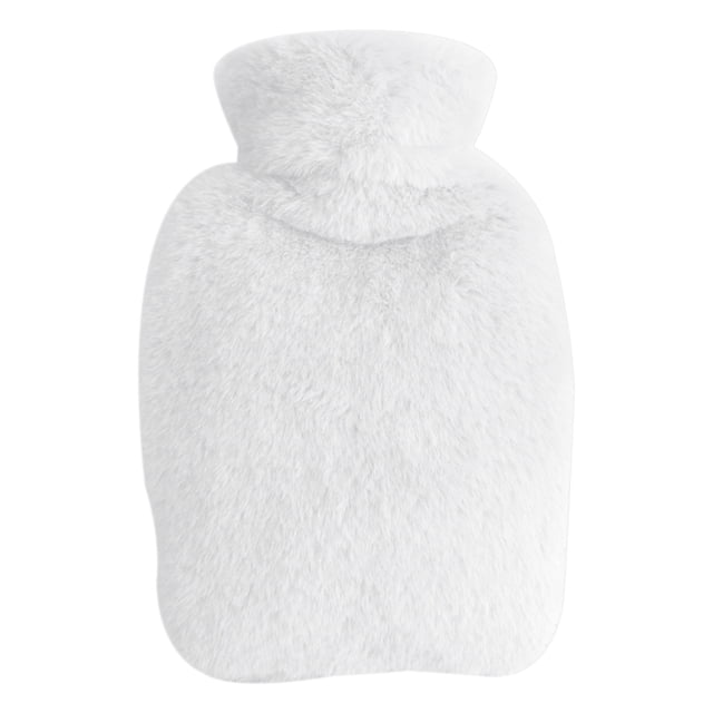 yeacher Bouillotte à Housse en Molleton Double Face avec Sac Intérieur en PVC, Chauffe-Mains Chaud 2000 ml en Blanc (Inclut Housse + Sac Intérieur)