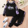 thumbnail image 6 of 4-5 Years Child Girls 2 Piece Outfits Sweatsuit Set Long Sleeve Sweatshirt Sweatpant Tracksuit Sets Print Hoodie Pants Casual Set, 6 of 9