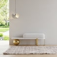 thumbnail image 2 of Homary Entryway Bench White & Gold Wooden Entryway Bench Boucle Upholstered with Abstract Metal Legs, 2 of 15