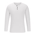 thumbnail image 4 of ZCFZJW Men's Slim Fit Basic Sweaters Casual Solid Color Long Sleeve Quarter Zip up Pullover Sweatshirts Trendy Workout Muscle T-Shirts White L, 4 of 6