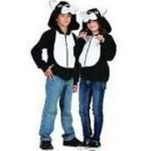 Cassidey Cat Hoodie Child Costume - Black & White, Large