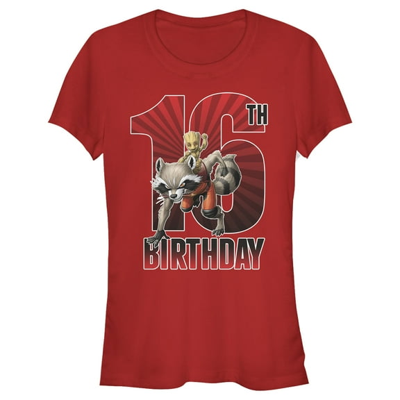 Junior's Marvel Rocket and Baby Groot 16th Birthday Graphic T-Shirt