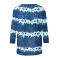 thumbnail image 6 of Nrmvnmi Womens 3/4 Length Sleeve Cotton Tops Casual Floral Print Round Neck Tie Dye Summer/Fall Tops Loose Fit Elastic and Lightweight Blouse For Women, 6 of 6