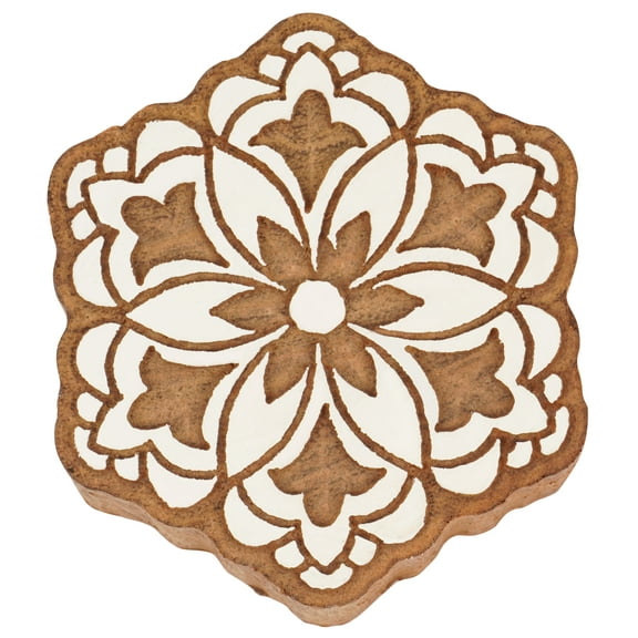 IBA Indianbeautifulart Textile Printing Block Mandala Hand Carved Wooden Stamp Wood Block Printing Textile Stamp For Fabric / Pottery Blocks- 2.5 Inches