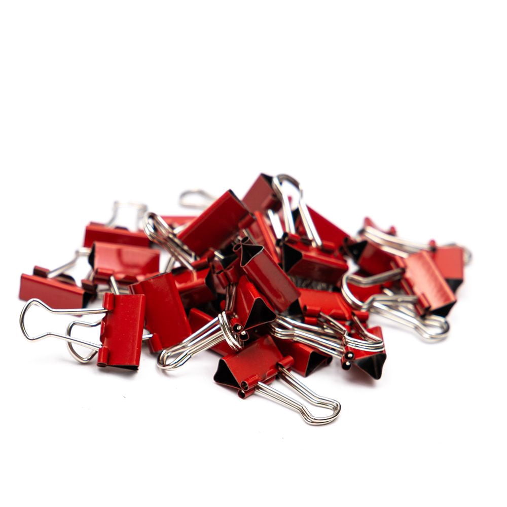JAM Paper Colorful Binder Clips, Extra Small, 3/5 inch (15 mm), Red, 30/Pack