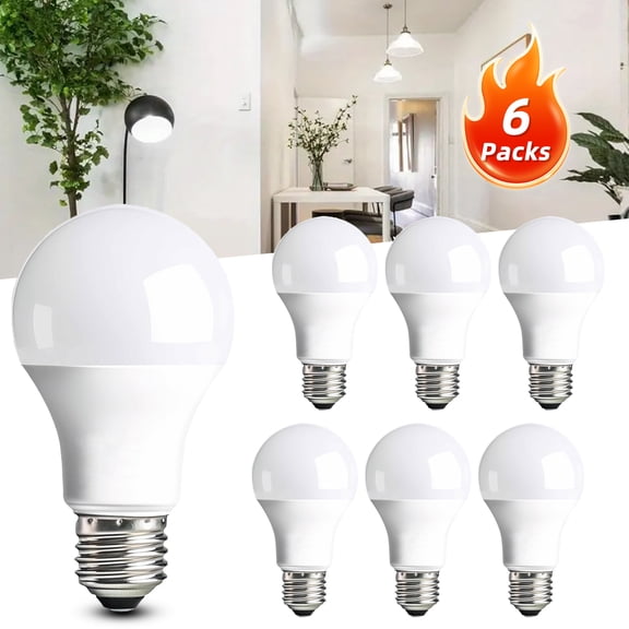 6PC Light Bulb A19 Bulb 14W