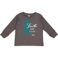 thumbnail image 3 of Inktastic Faith Over Fear Ovarian Cancer Awareness with Teal Ribbon Boys or Girls Long Sleeve Toddler T-Shirt, 3 of 5