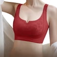 thumbnail image 2 of ZNQHFRE Women’s Wireless Adjustable Anti‑Sagging Bra, Lace Comfy Lifting Underwear For Small Breast Red 38, 2 of 5
