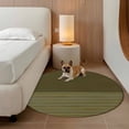 thumbnail image 2 of Olive Green Striped Round Area Rug 3Ft Washable Small Circle Rugs for Kitchen Entryway, Vintage Stripes Ombre Non-Slip Carpet Floor Mats Indoor Outdoor Carpet Runner Aesthetic Home Decor, 2 of 8