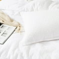 thumbnail image 5 of Waffle Weave Comforter Set 2PCS Twin Size, Soft Breathable Lightweight Warm for All Season, Elegant Aesthetic Home Decor Bedding Set Collection, 1 Comforter with 1 Pillow Sham, White, 5 of 10