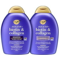 OGX Thick & Full   Biotin & Collagen Shampoo & Conditioner Set, (packaging may vary), Purple, 13 Fl Oz (Pack of 2)