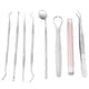 thumbnail image 5 of 8 unids/set Dental raspador de sarro dientes recoger dientes rascador de sarro boca espejo linterna, 5 of 8
