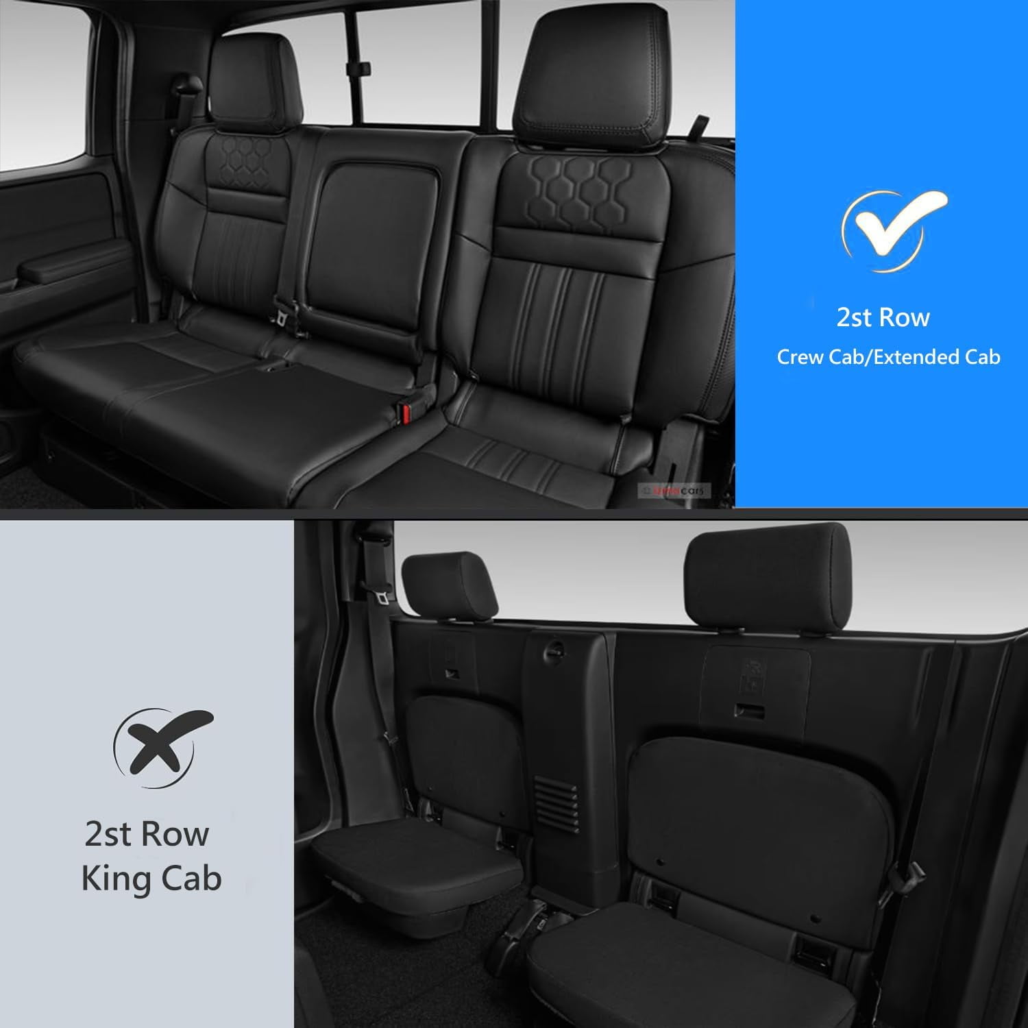 Seat Covers Fit for Nissan Frontier 2009-2024 2025: Full Set Custom Fit for Frontier Crew Cab Extended Cab Car Seat Covers Waterproof Faux Leather Truck Pickup Seat Covers